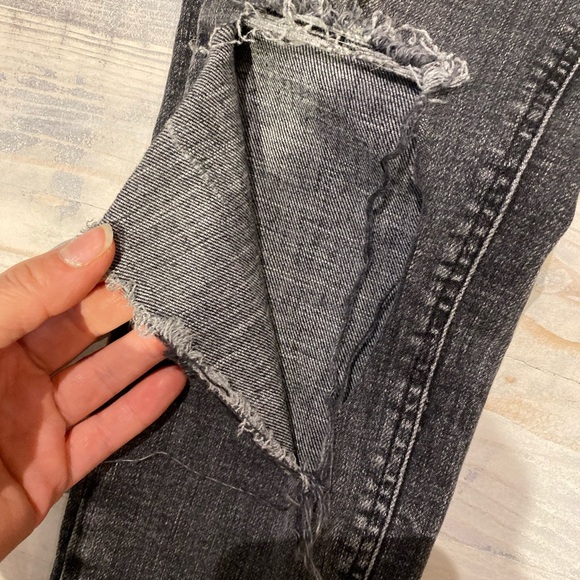 Zara black grey skinny ripped jegging jeans size 4 - Picture 3 of 4